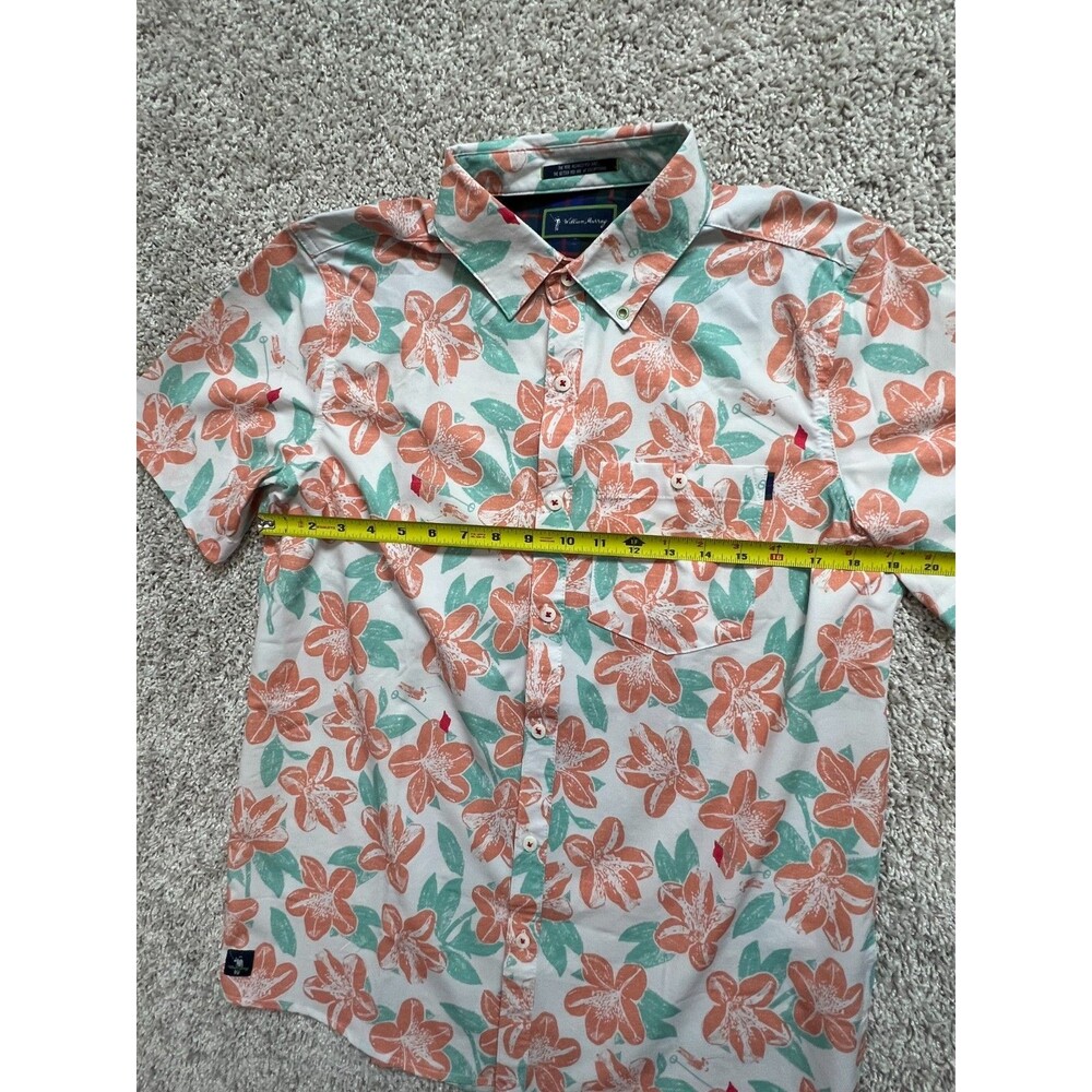 William Murray Golf Men’s Small Performance Floral Short Sleeve Button Up Shirt - Picture 3 of 8